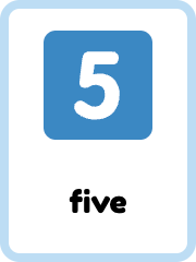 English Numbers flashcards example flashcard