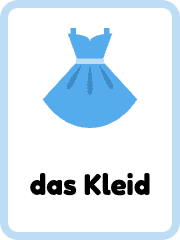 German Clothes flashcards example flashcard