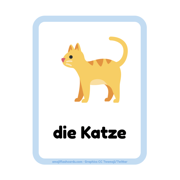 German flashcards example flashcard