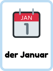 German Months flashcards example flashcard