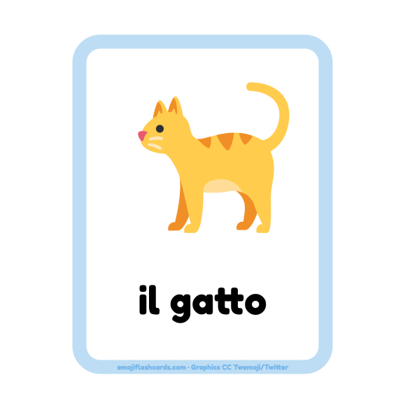 Italian flashcards example flashcard