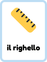 Italian School Things flashcards example flashcard