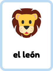 Spanish Animals flashcards example flashcard