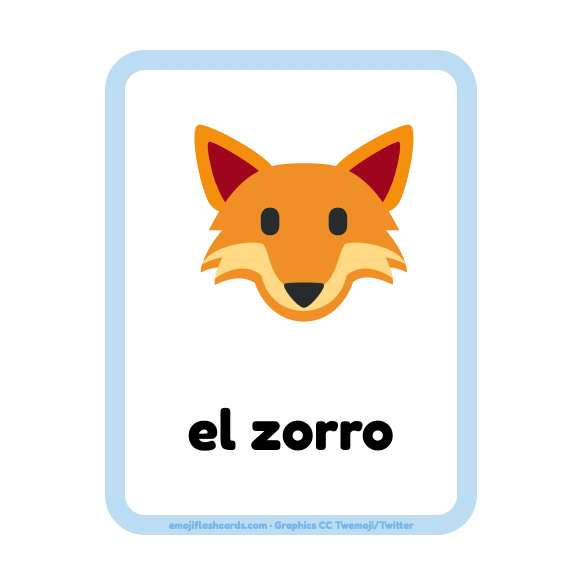 Spanish flashcards example flashcard